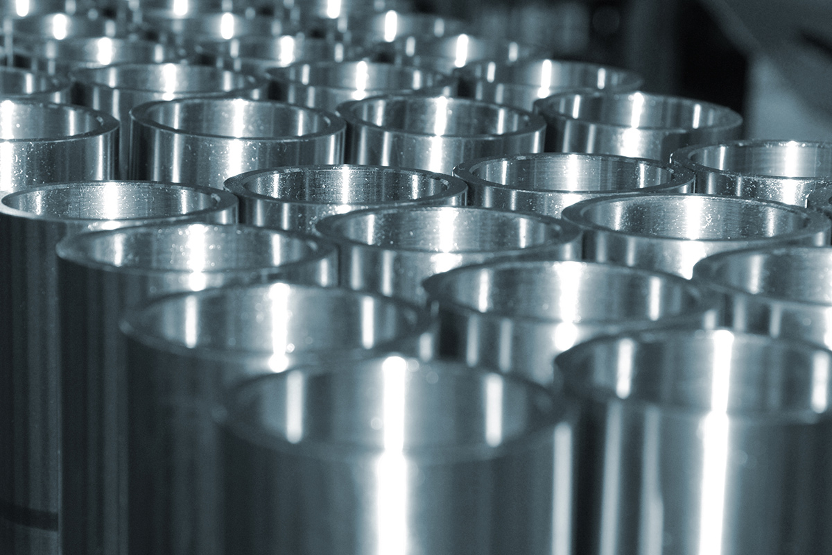 steel fittings on a production line